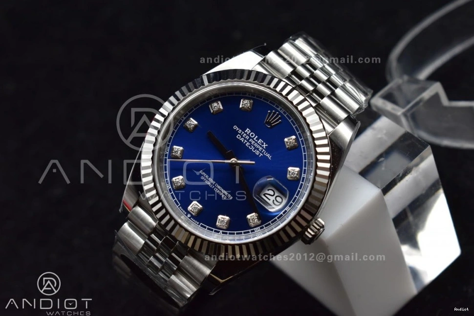 1:1 Jubilee DateJust Steel SS Clean On 41 Best Edition Diamonds VR3235 Blue Dial 904L 126334 Bracelet 0504